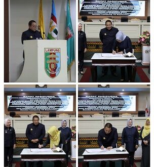 Gubernur Arinal dan Pimpinan DPRD Tandatangani Raperda Perubahan APBD Tahun 2023