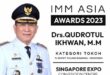Pj. Bupati Tulangbawang Drs Qudrotul Ikhwan Raih Penghargaan The Best Leader Public Service di IMM Asia Awards 2023