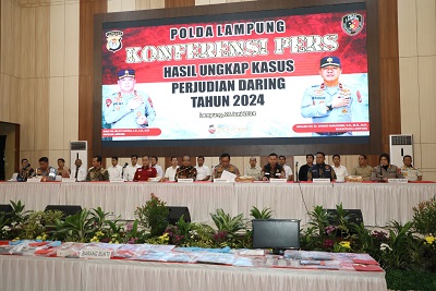 Pj. Gubernur Samsudin Apresiasi Keberhasilan Polda Lampung Ungkap Kasus Judi Online  2024