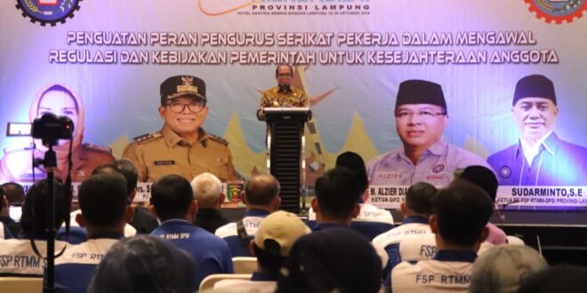 Pj. Gubernur Lampung Buka Rakerda II FSP RTMM SPSI 2024