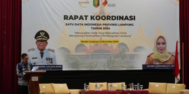 Pj. Sekdaprov Lampung Buka Rakor Satu Data Indonesia 2024