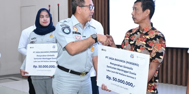 Jasa Raharja Serahkan Santunan kepada Ahli Waris Korban Kebakaran KM Mutiara Sentosa II